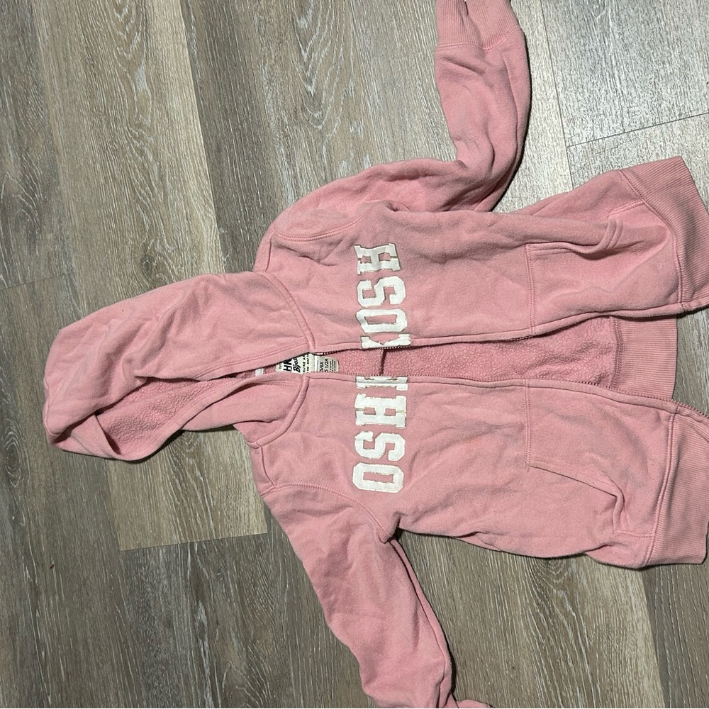 5t pink name brand zip up hoodie